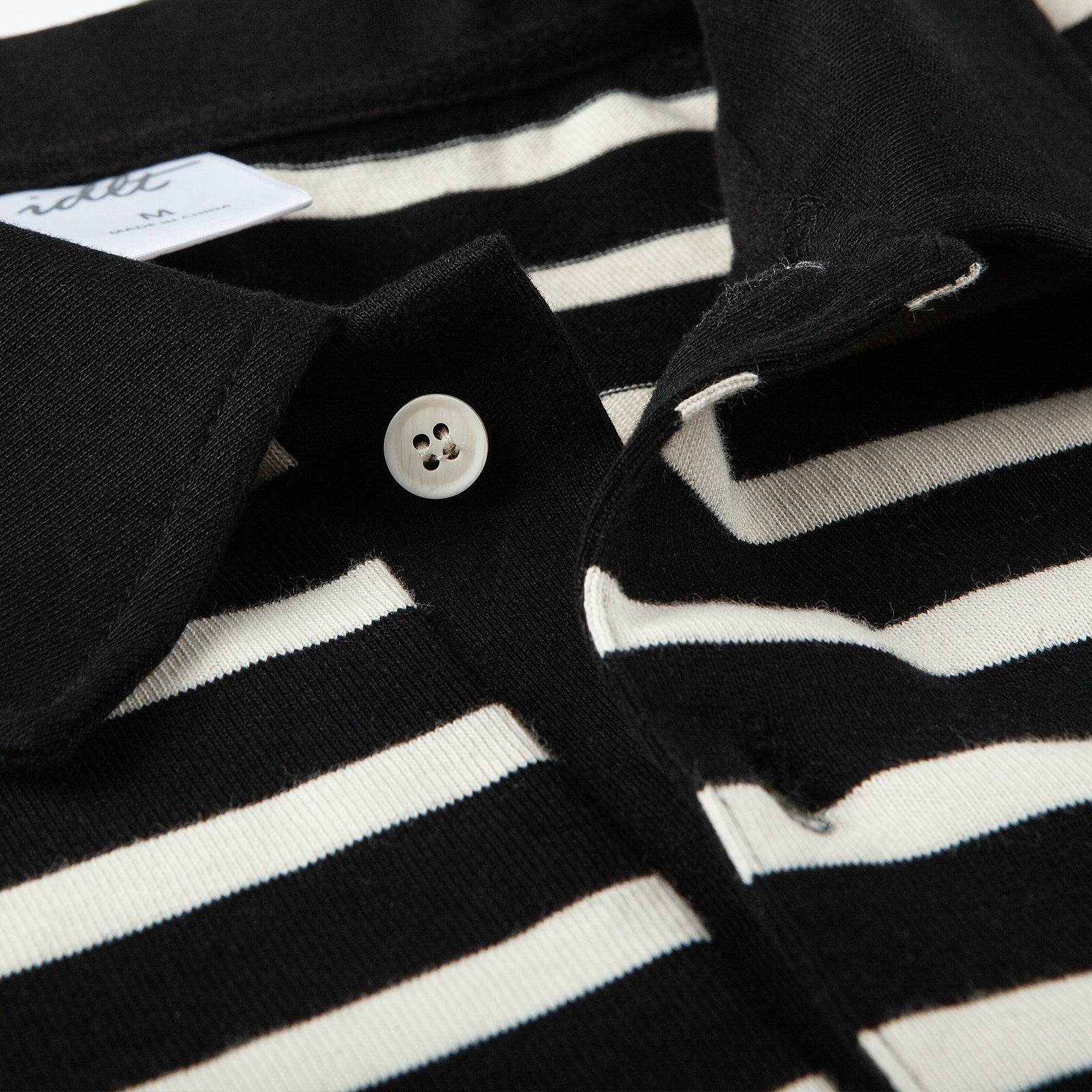 Heavy Weight Stripe Drop Shoulder Short Sleeve Polo Shirt