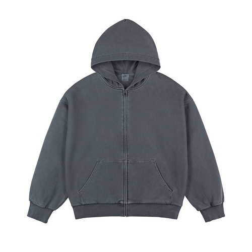 Moletom com Capuz e Zíper Silhouette Heavyweight - cinza escuro / S