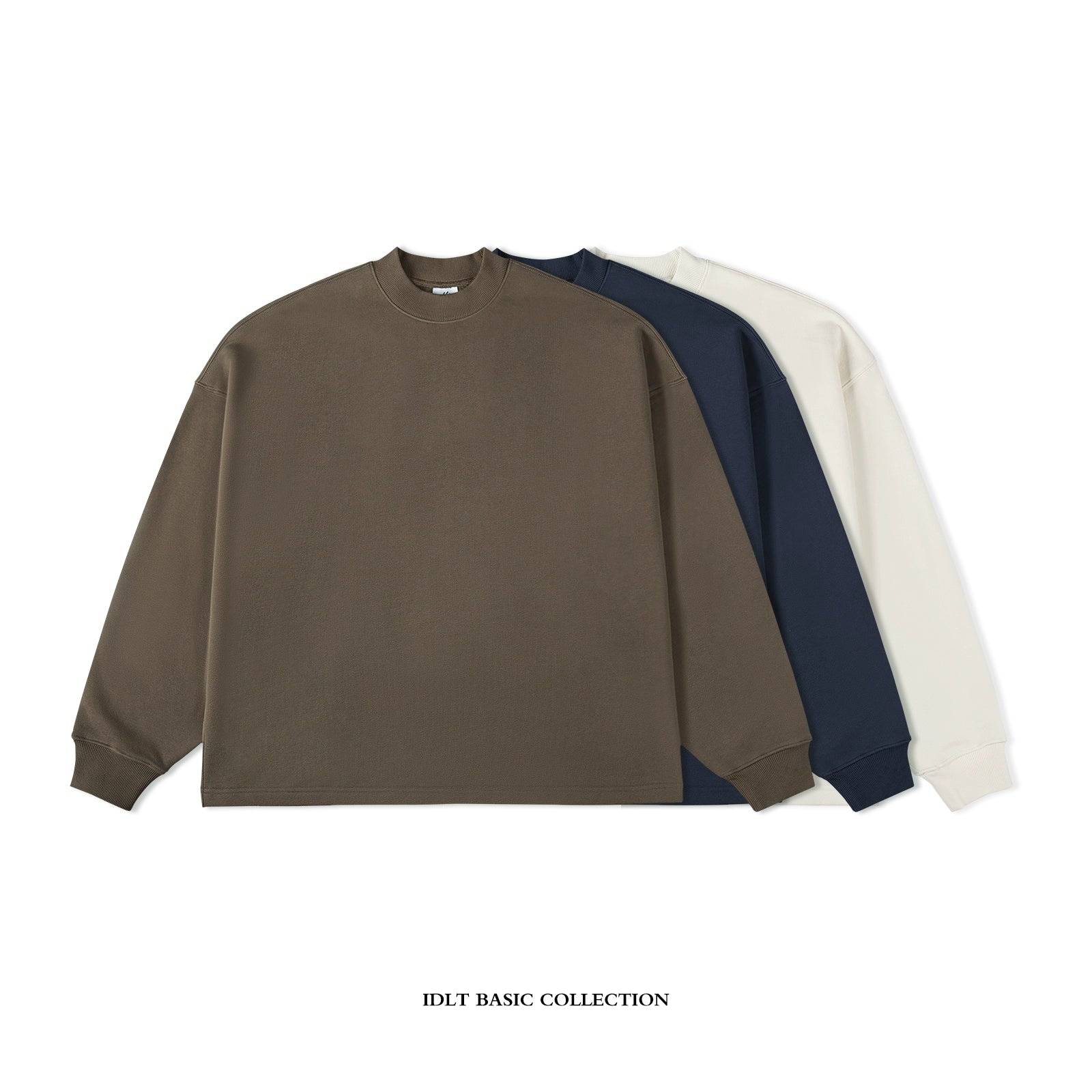 High Neck Drop Shoulder Sweatshirt