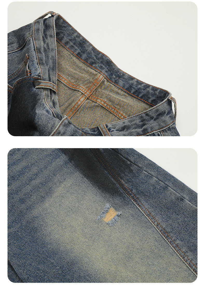 Graffiti zerrissene Jeans mit weitem Bein