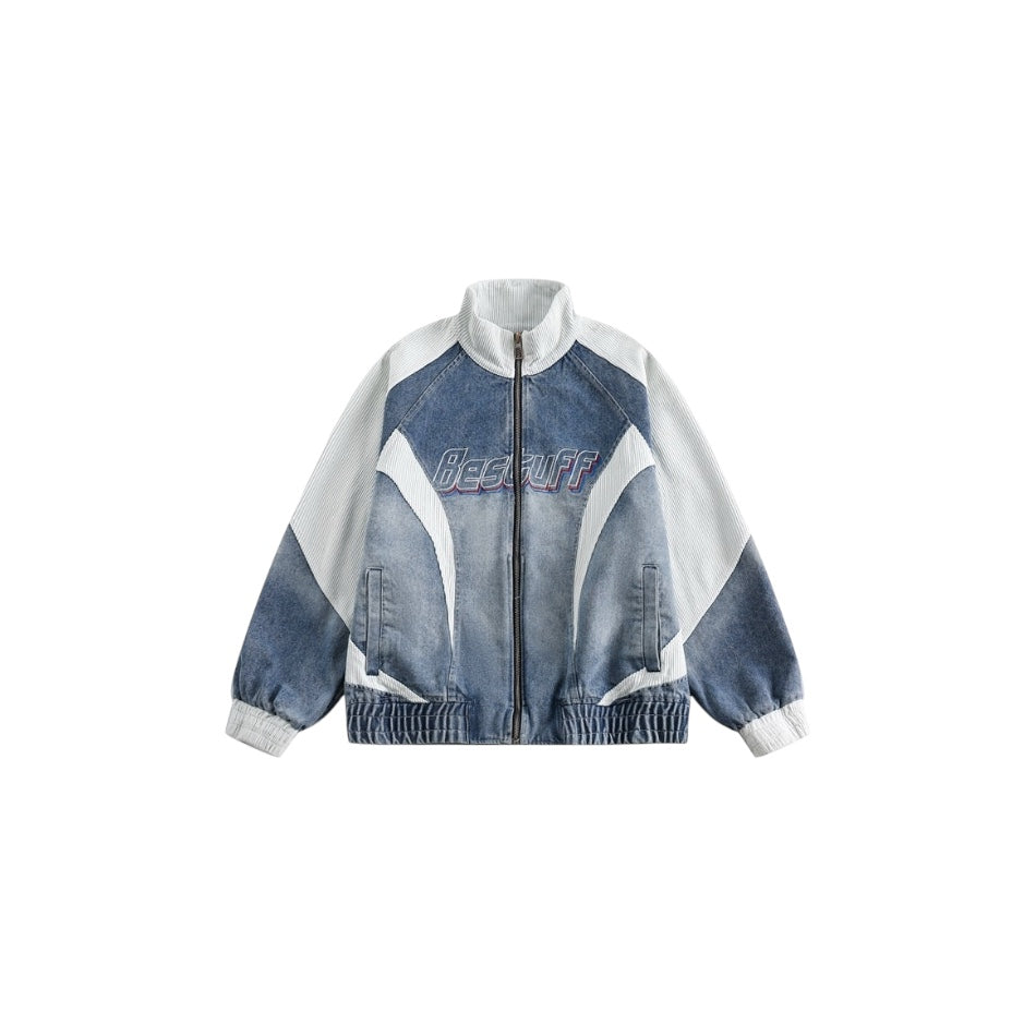Loose-Fit Patchwork Denim Jacket