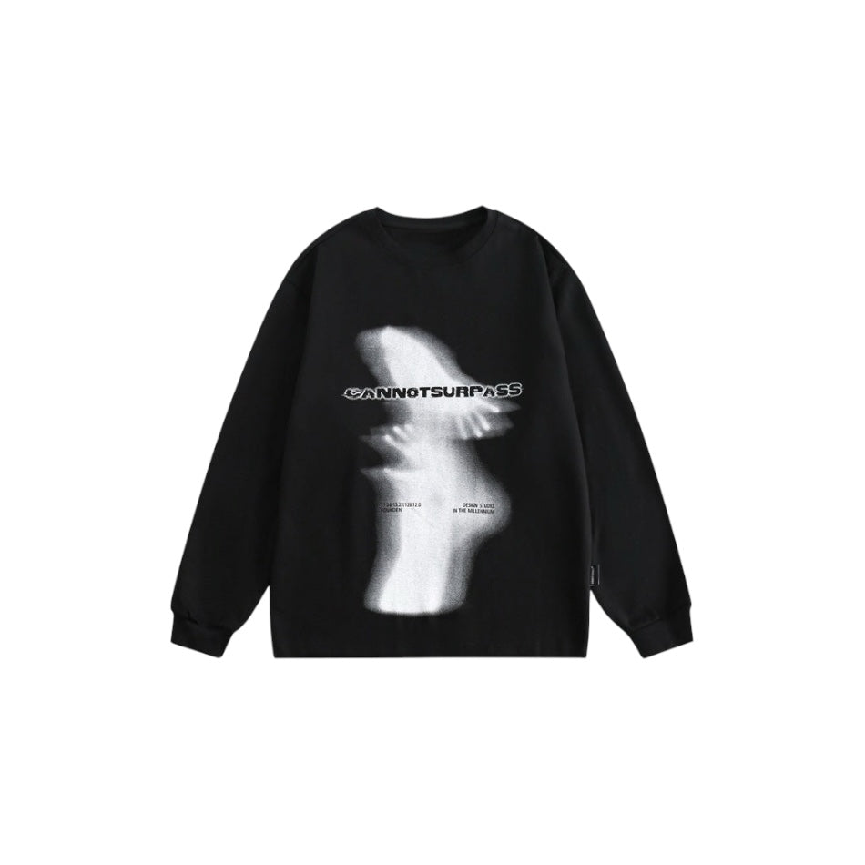 Sweat-shirt col rond imprimé ombre