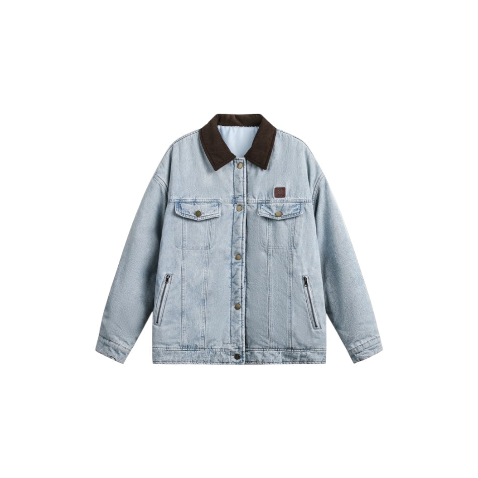Vintage Distressed Washed Denim Jacket