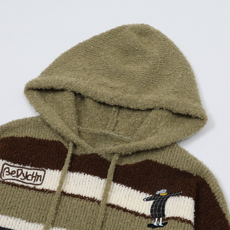 Pull à capuche brodé de dessin animé