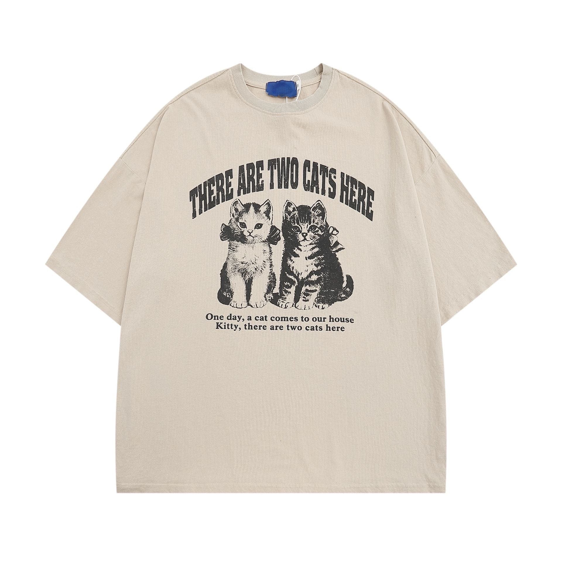 Retro Cats Print T-shirt