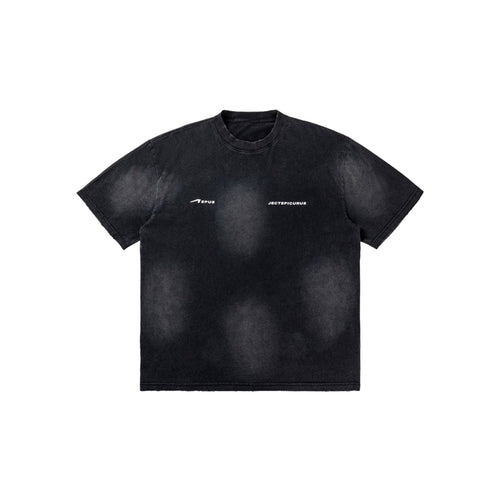 Abgenutzte Buchstaben Lockeres T-Shirt - M / Schwarz