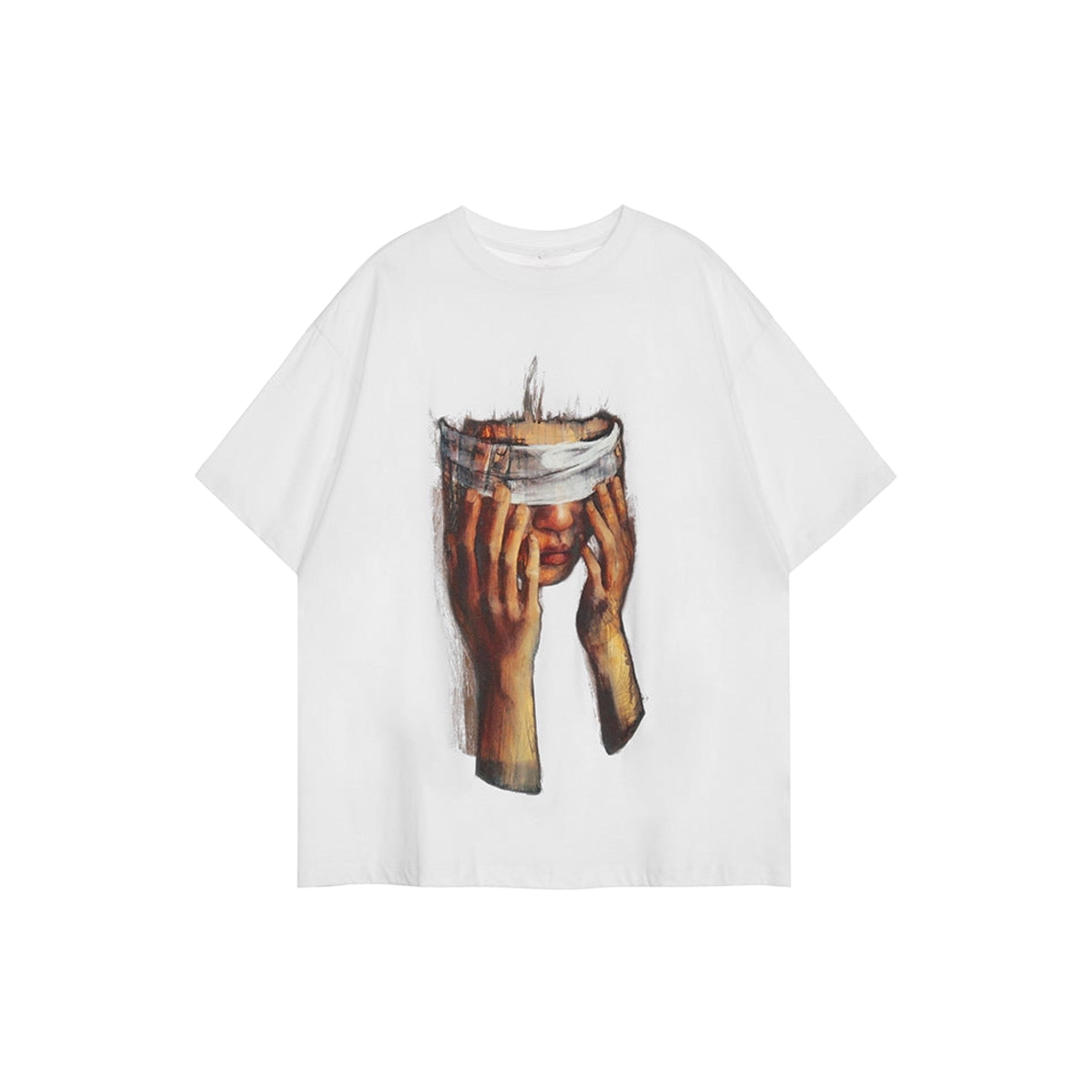 Blindfolded Girl Print T-shirt