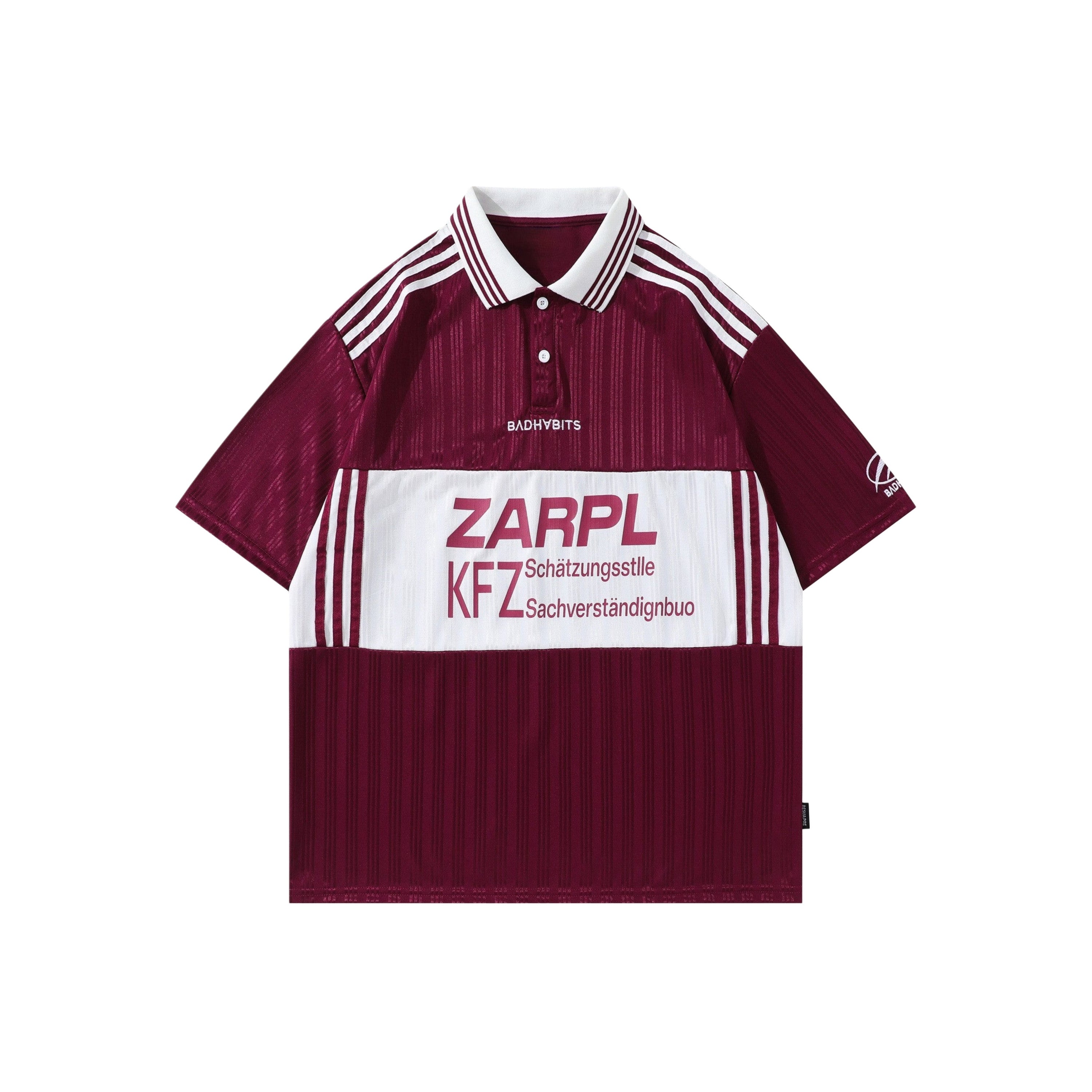 Retro Striped Shoulders Polo Jersey