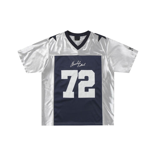 Star Shoulders Cutout Mesh Jersey - M / Silver