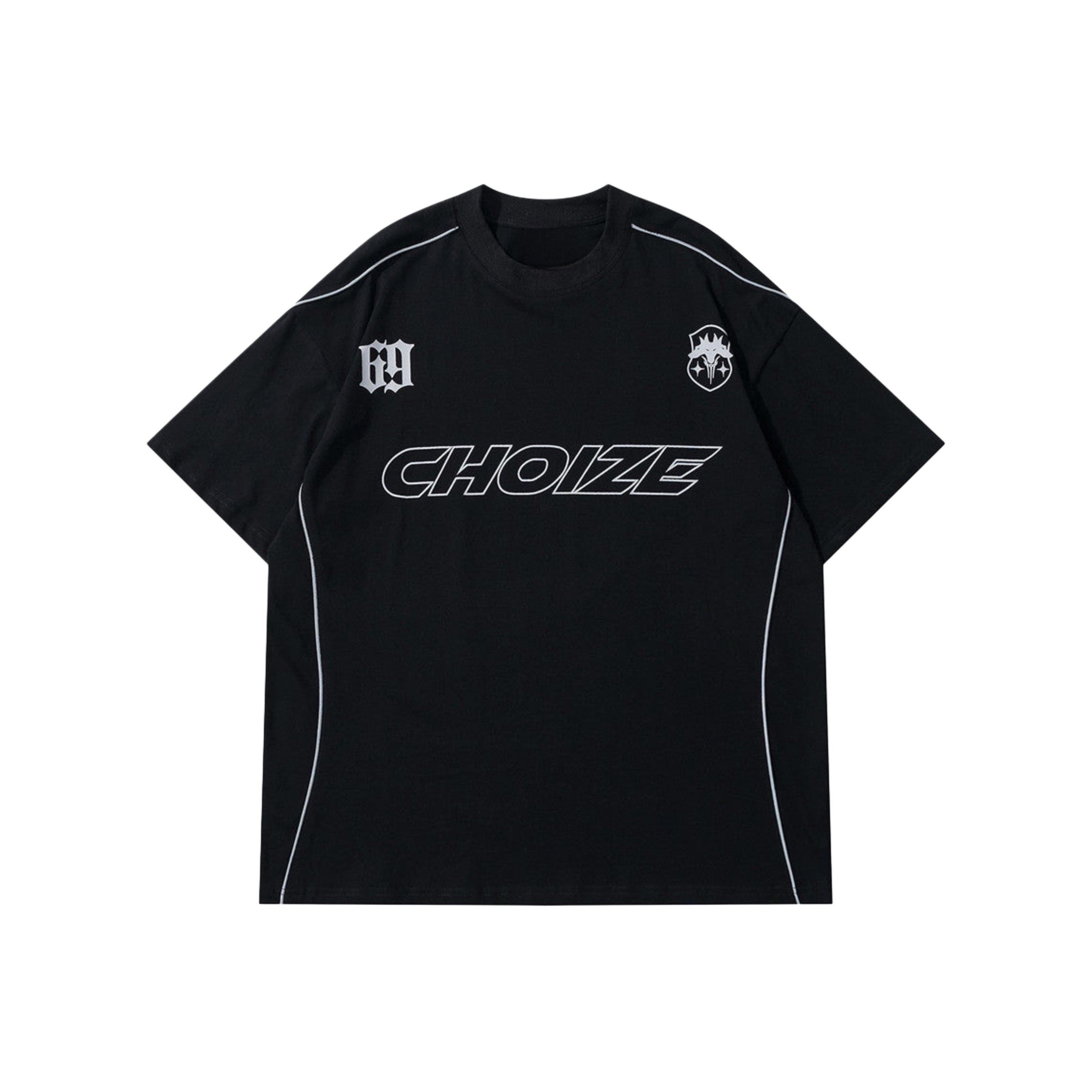 Bedrucktes kurzärmeliges sportliches T-Shirt mit Buchstaben