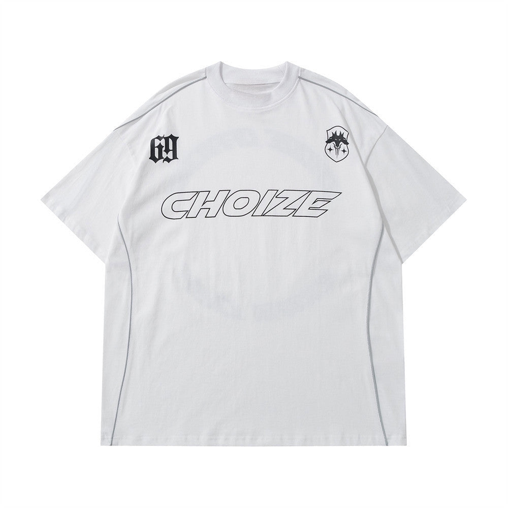 Letter bedrukte korte mouwen sportieve T-shirt
