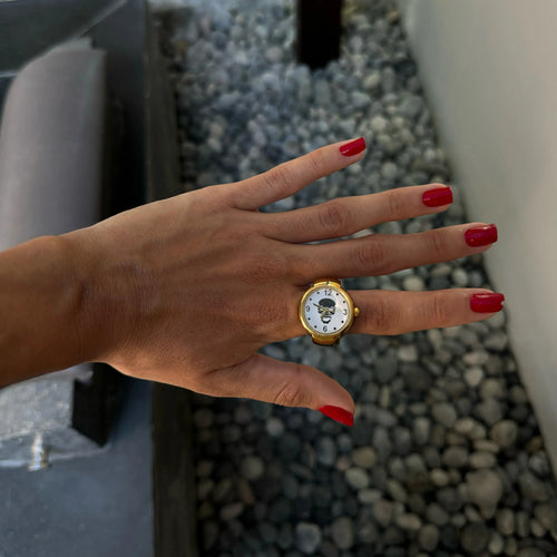 Skull Watch Ring | Gold