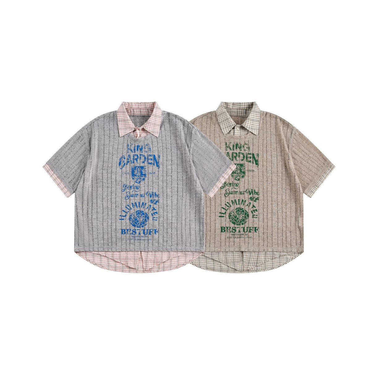 Madxmarx Plaid Collar Mesh Tee