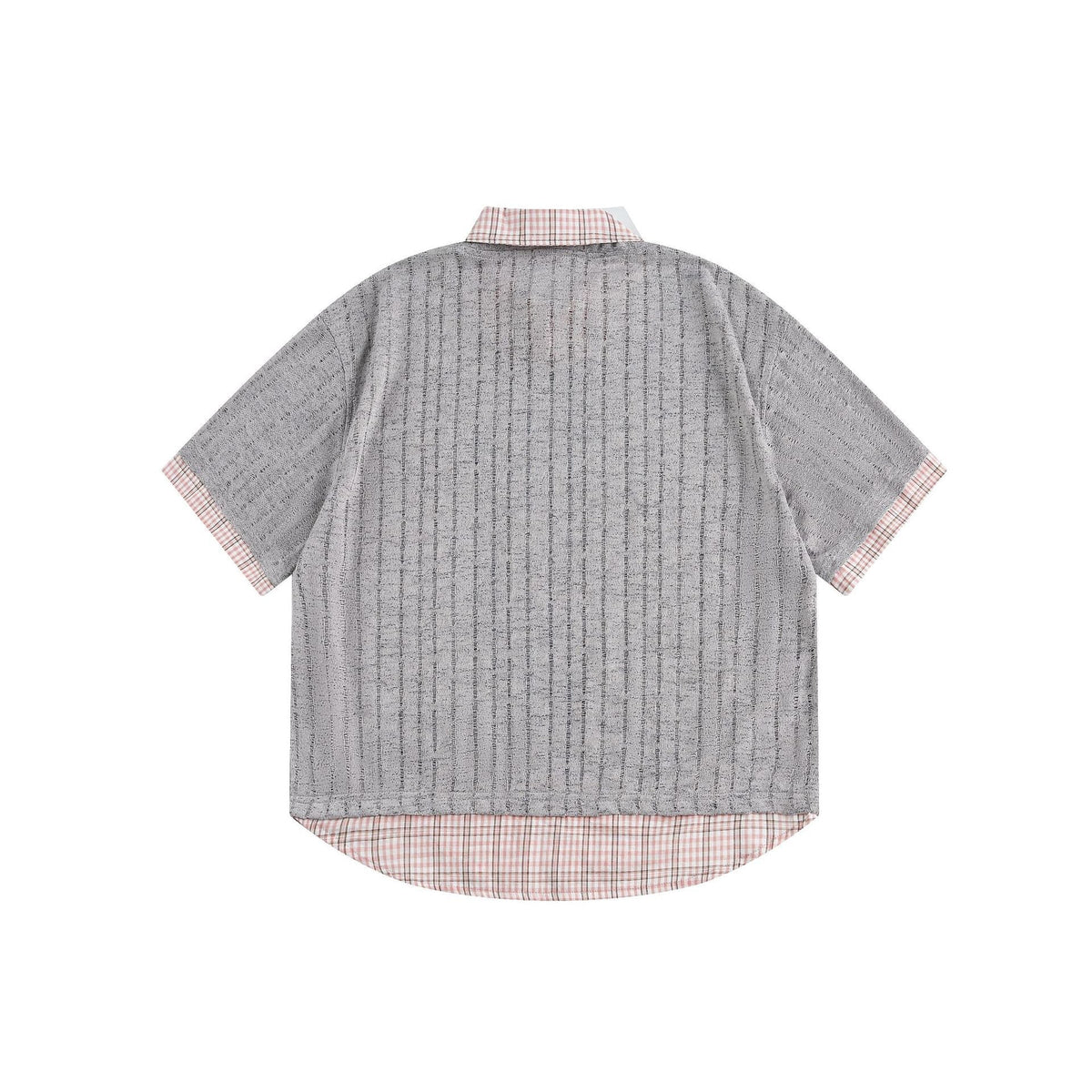 Madxmarx Plaid Collar Mesh Tee