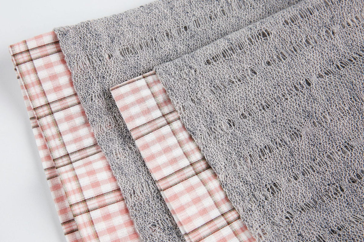 Madxmarx Plaid Collar Mesh Tee