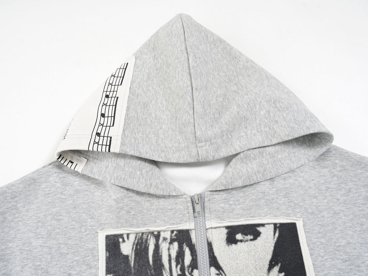 Madxmarx Photo Collage Zip Hoodie