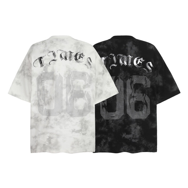 Madxmarx Marble-Wash Number Graphic Tee