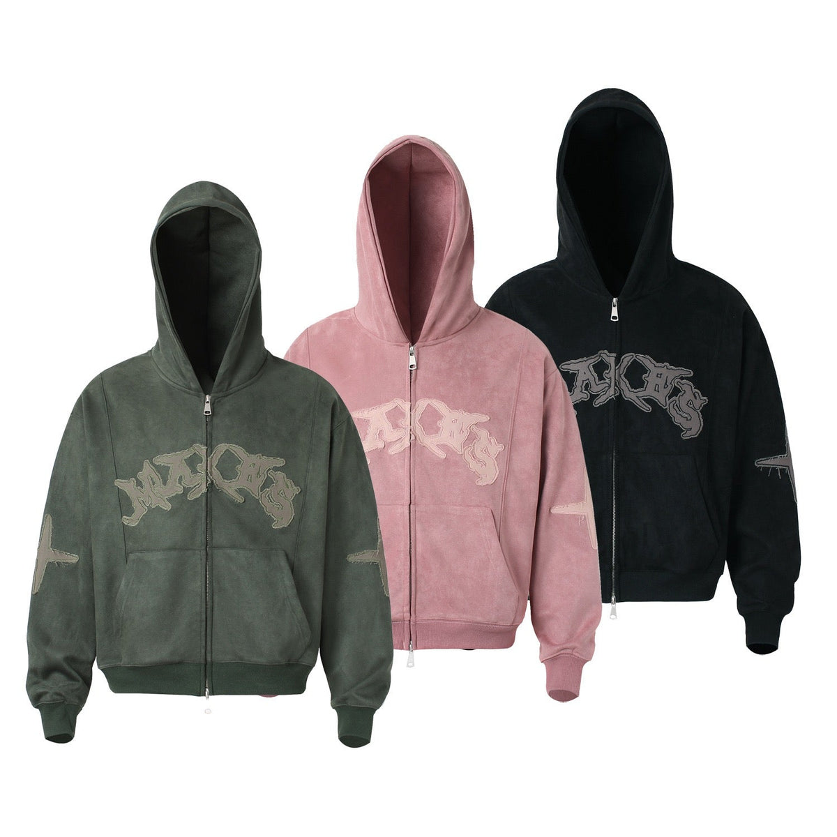 Madxmarx Washed Logo Zip-Up Hoodie
