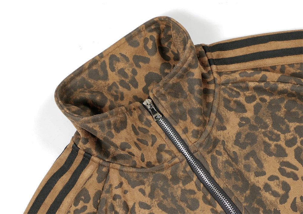 Madxmarx Leopard Stripe Performance Mesh Track Jacket