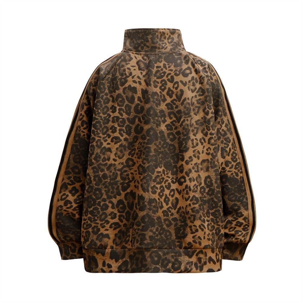 Madxmarx Leopard Stripe Performance Mesh Track Jacket