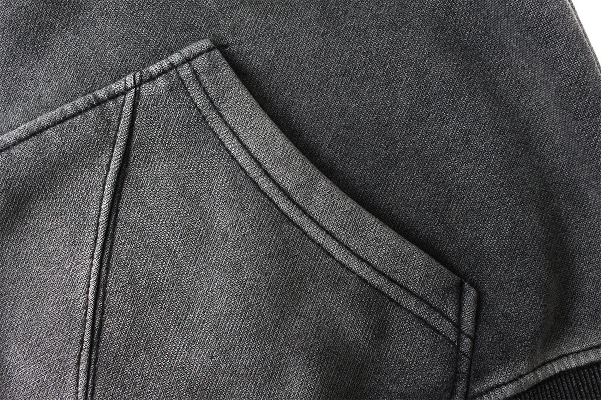 Madxmarx Full-Zip Masked Washed Hoodie