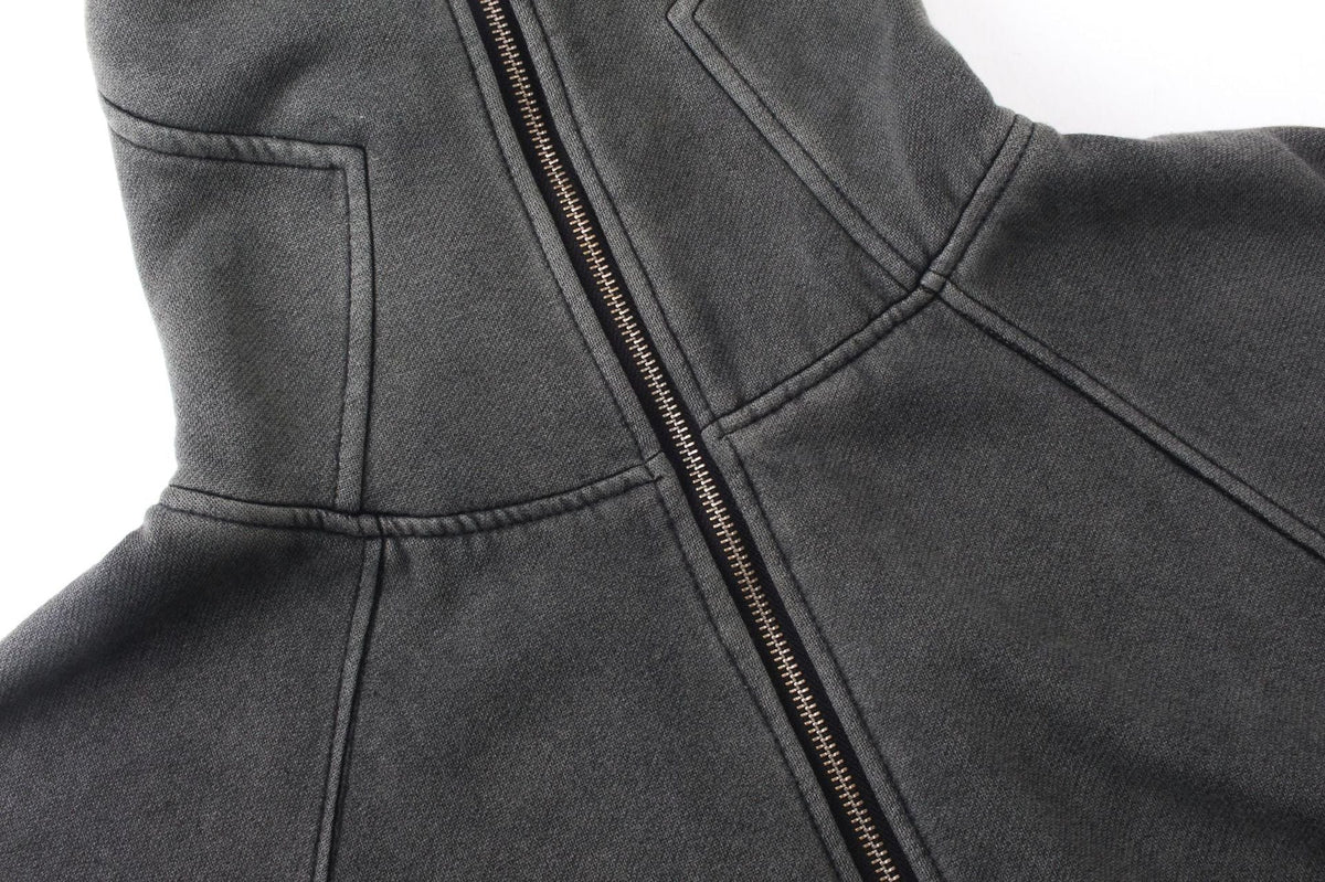 Madxmarx Full-Zip Masked Washed Hoodie