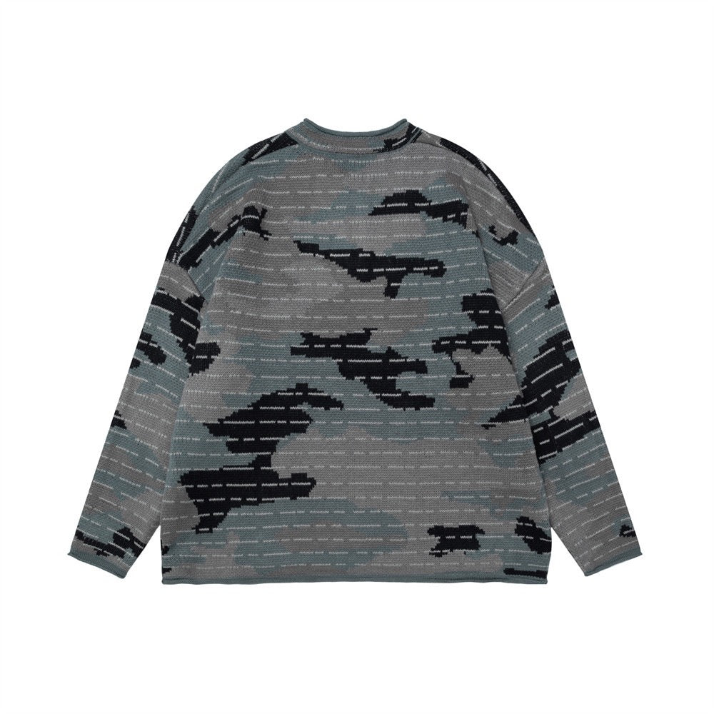Madxmarx Tactical Camo V-Neck Knit Pullover