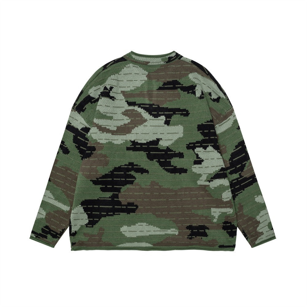 Madxmarx Tactical Camo V-Neck Knit Pullover