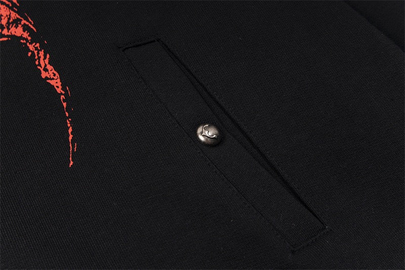 Madxmarx Gothic Dragon Graphic Zip-Up Hoodie