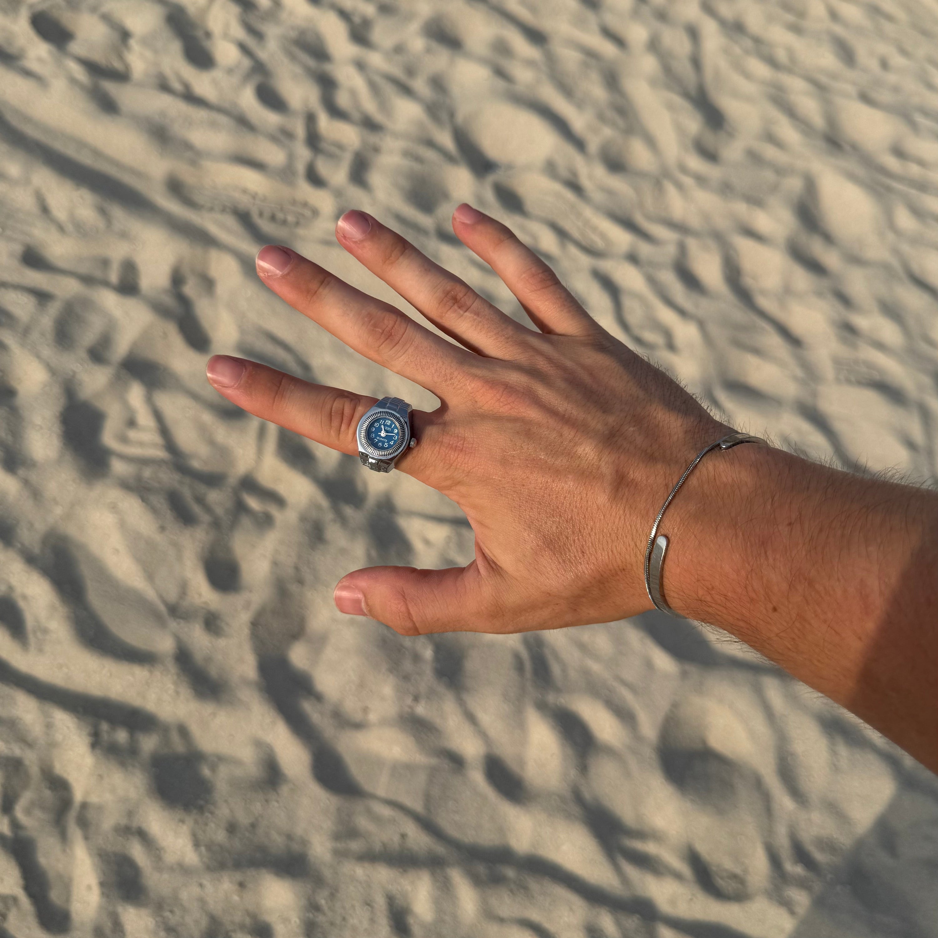 Milano Watch Ring | Silver Blue