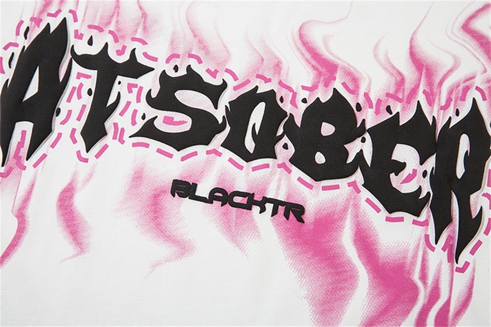 Madxmarx Pink Flame ATSOBER Graphic Tee