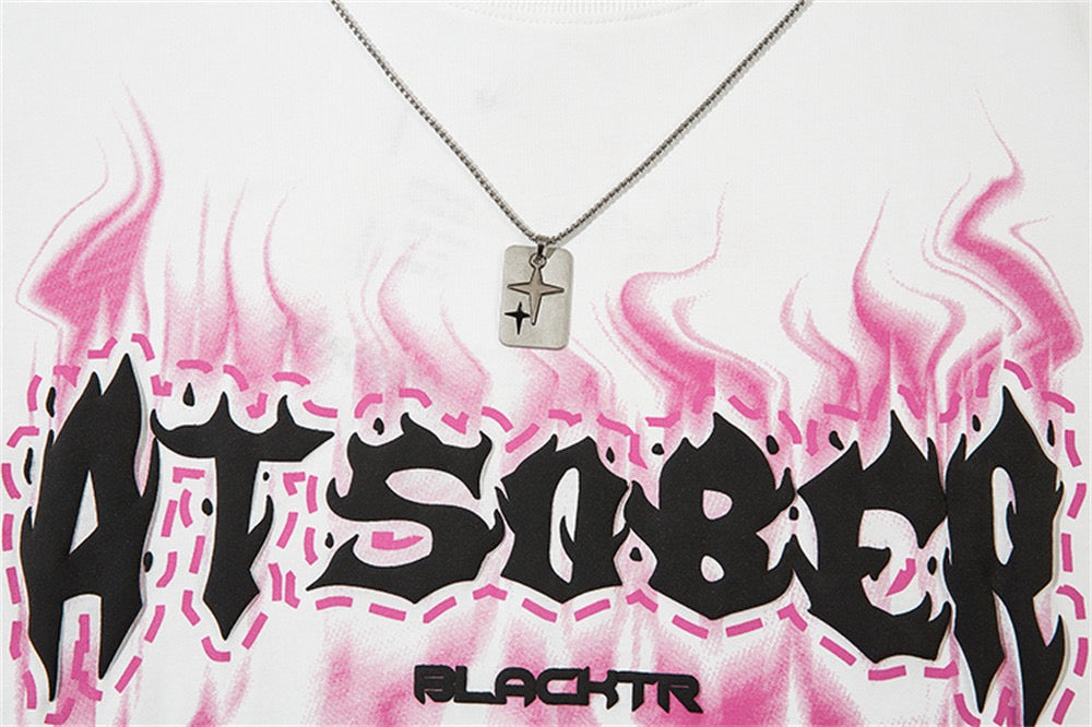Madxmarx Pink Flame ATSOBER Graphic Tee