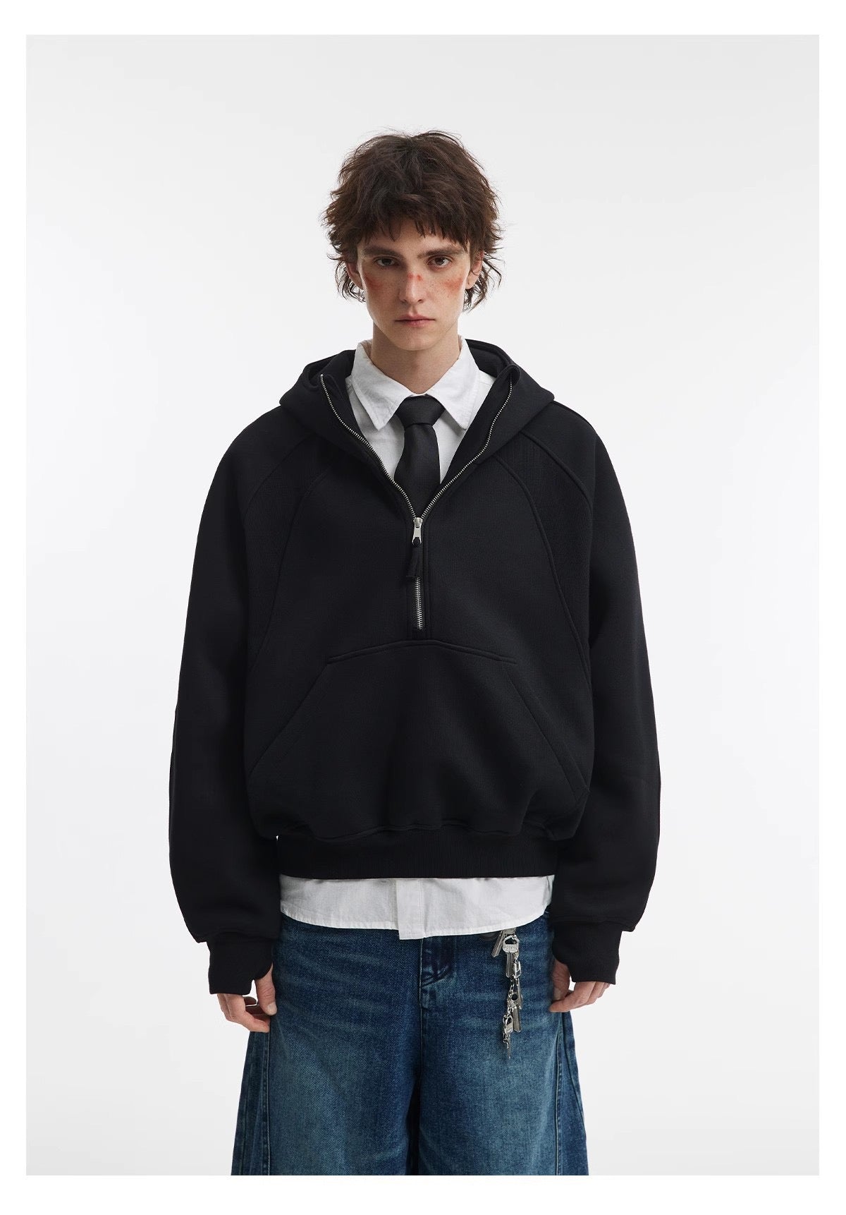 Madxmarx Essential Half-Zip Cropped Hoodie