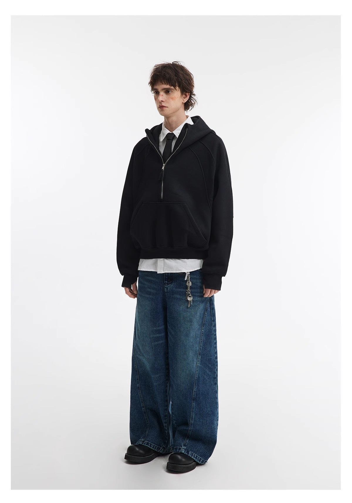 Madxmarx Essential Half-Zip Cropped Hoodie