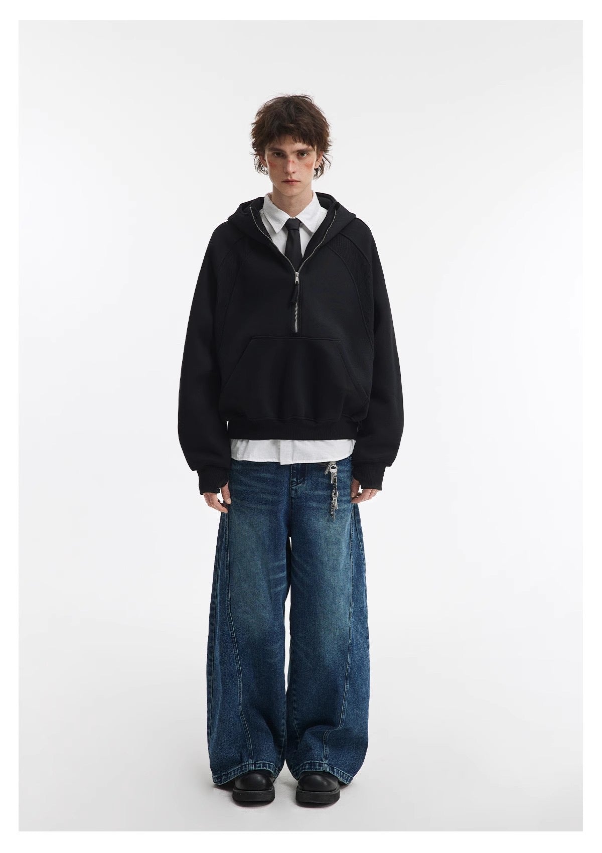 Madxmarx Essential Half-Zip Cropped Hoodie