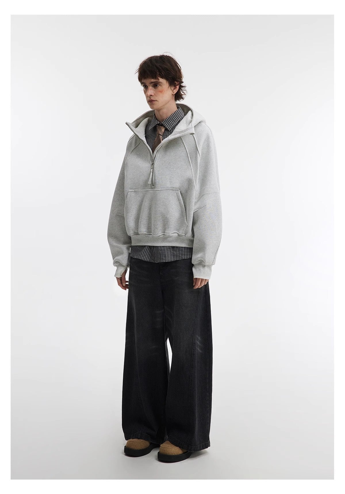 Madxmarx Essential Half-Zip Cropped Hoodie