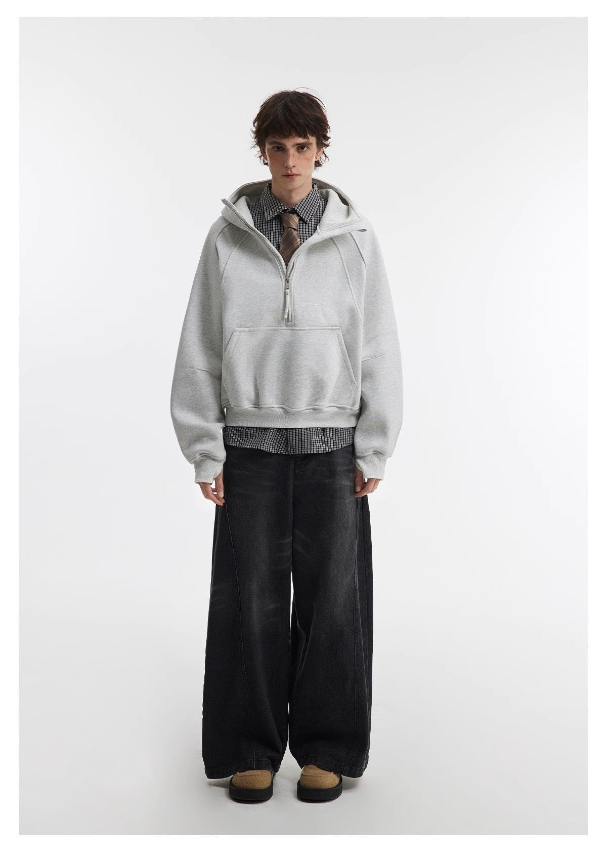 Madxmarx Essential Half-Zip Cropped Hoodie