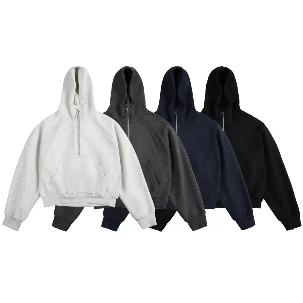 Madxmarx Essential Half-Zip Cropped Hoodie