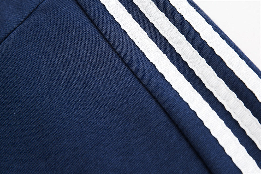 Madxmarx Stripe V-Neck Pullover Sweatshirt