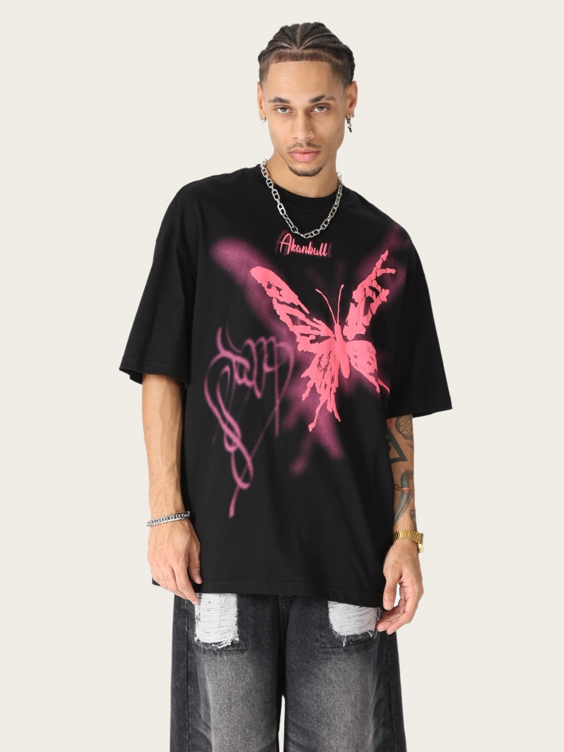 Madxmarx Butterfly Graffiti Graphic Tee