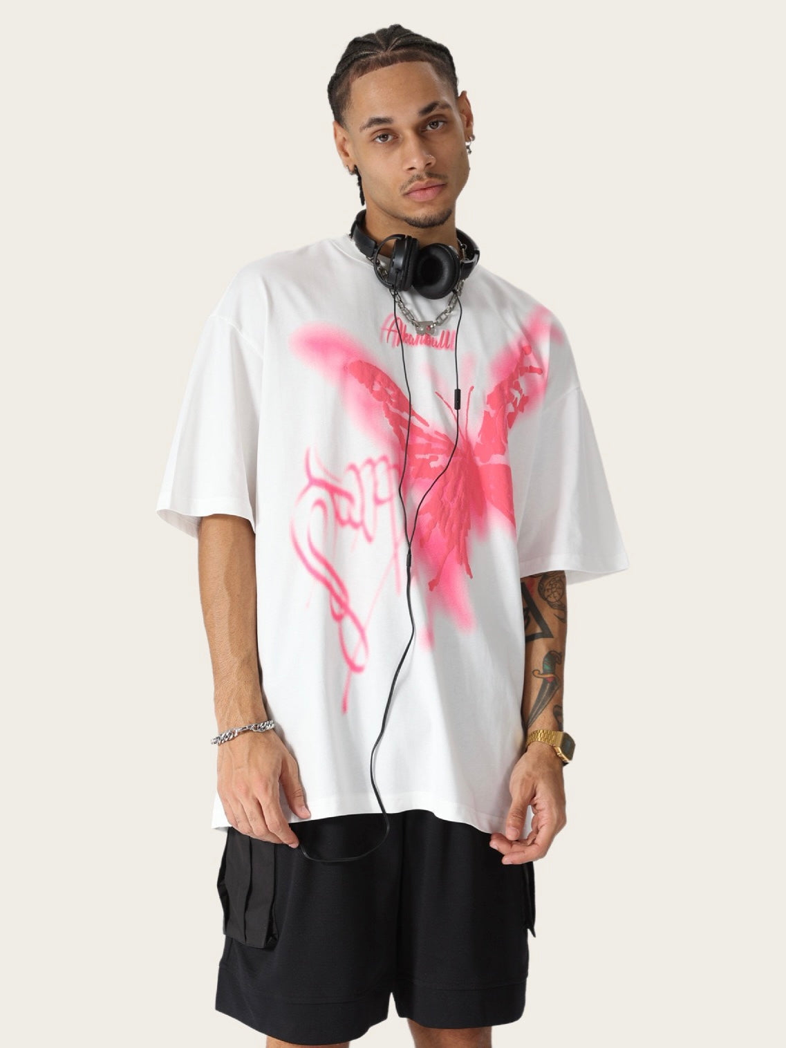 Madxmarx Butterfly Graffiti Graphic Tee