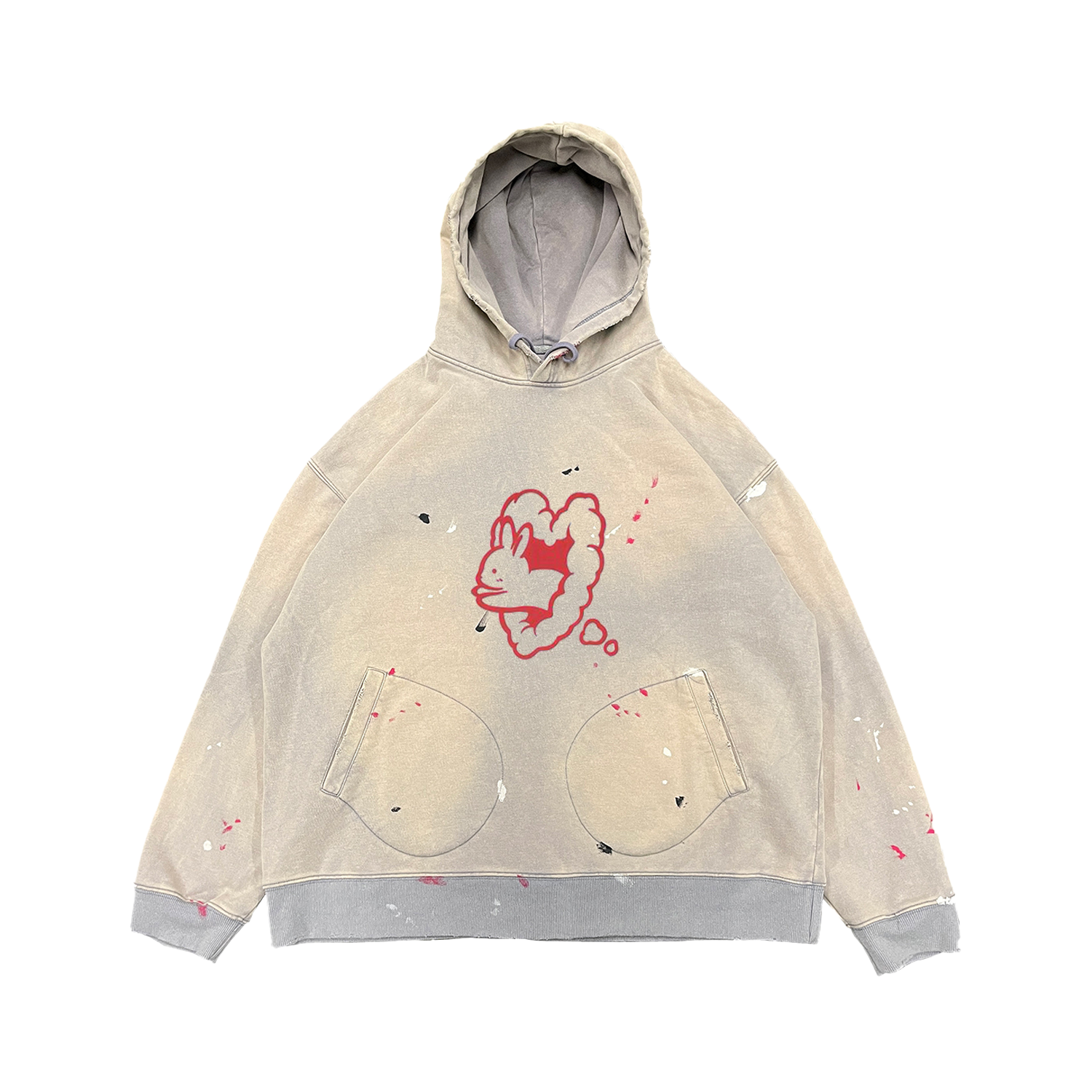 Sweat à capuche Dreamy Graffiti Bunny