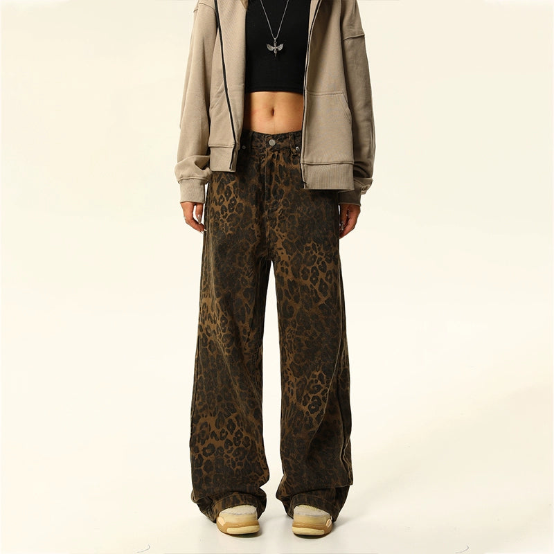 Leopard Print Denim Jeans