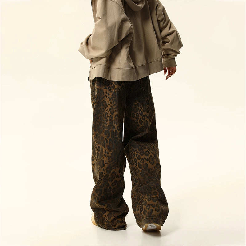 Leopard Print Denim Jeans