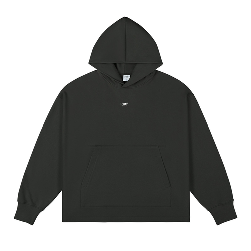 Sweat à capuche basique avec logo imprimé - noir / S