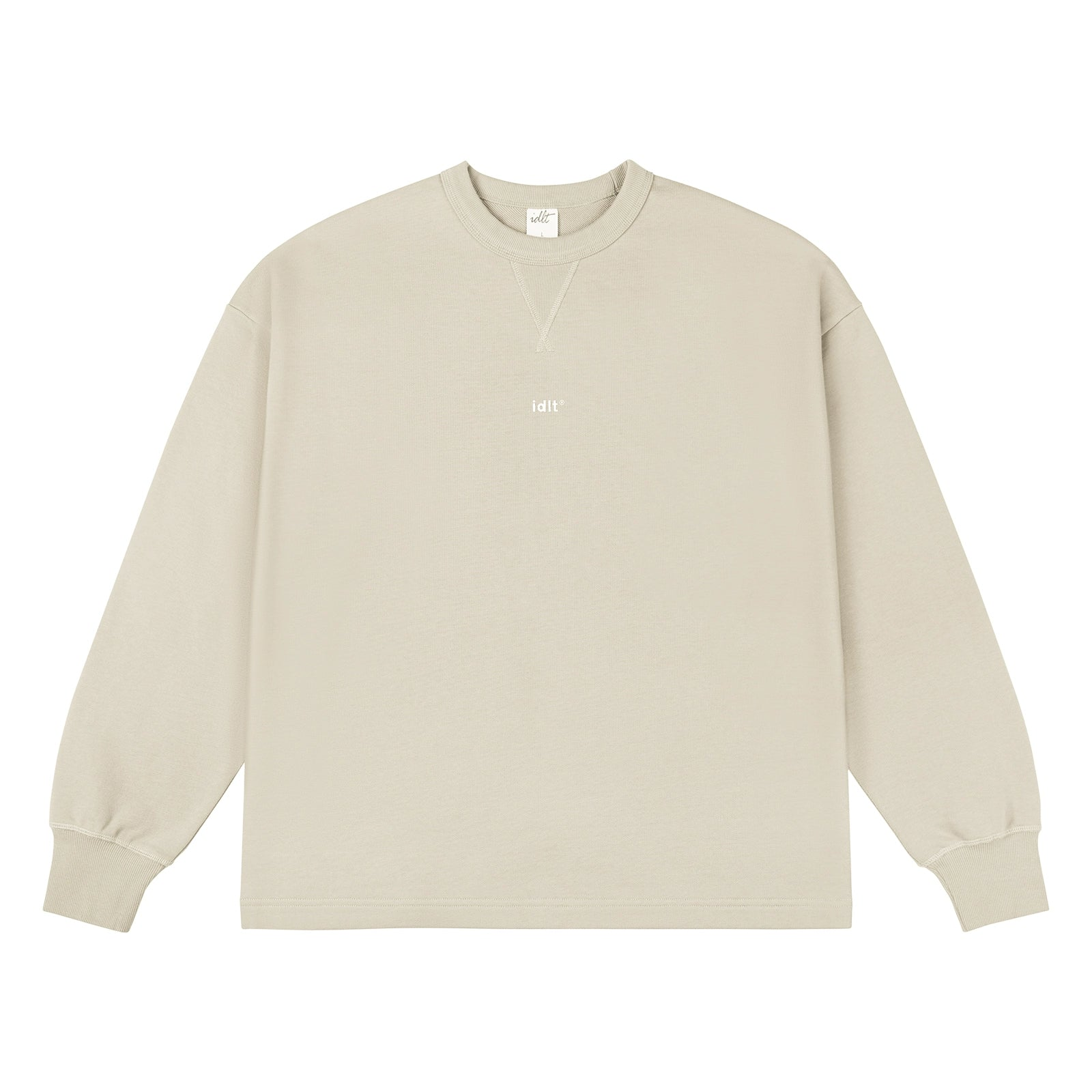 Sudadera con cuello redondo, hombros caídos y estampado de logotipo