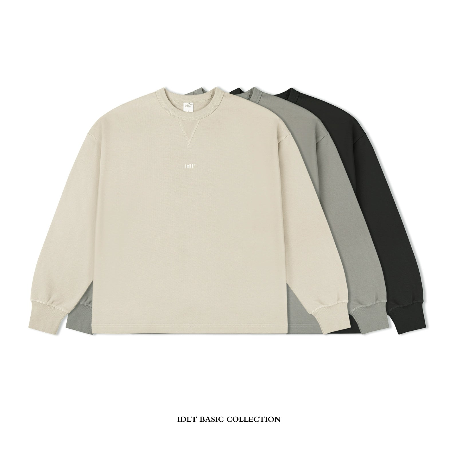 Sudadera con cuello redondo, hombros caídos y estampado de logotipo