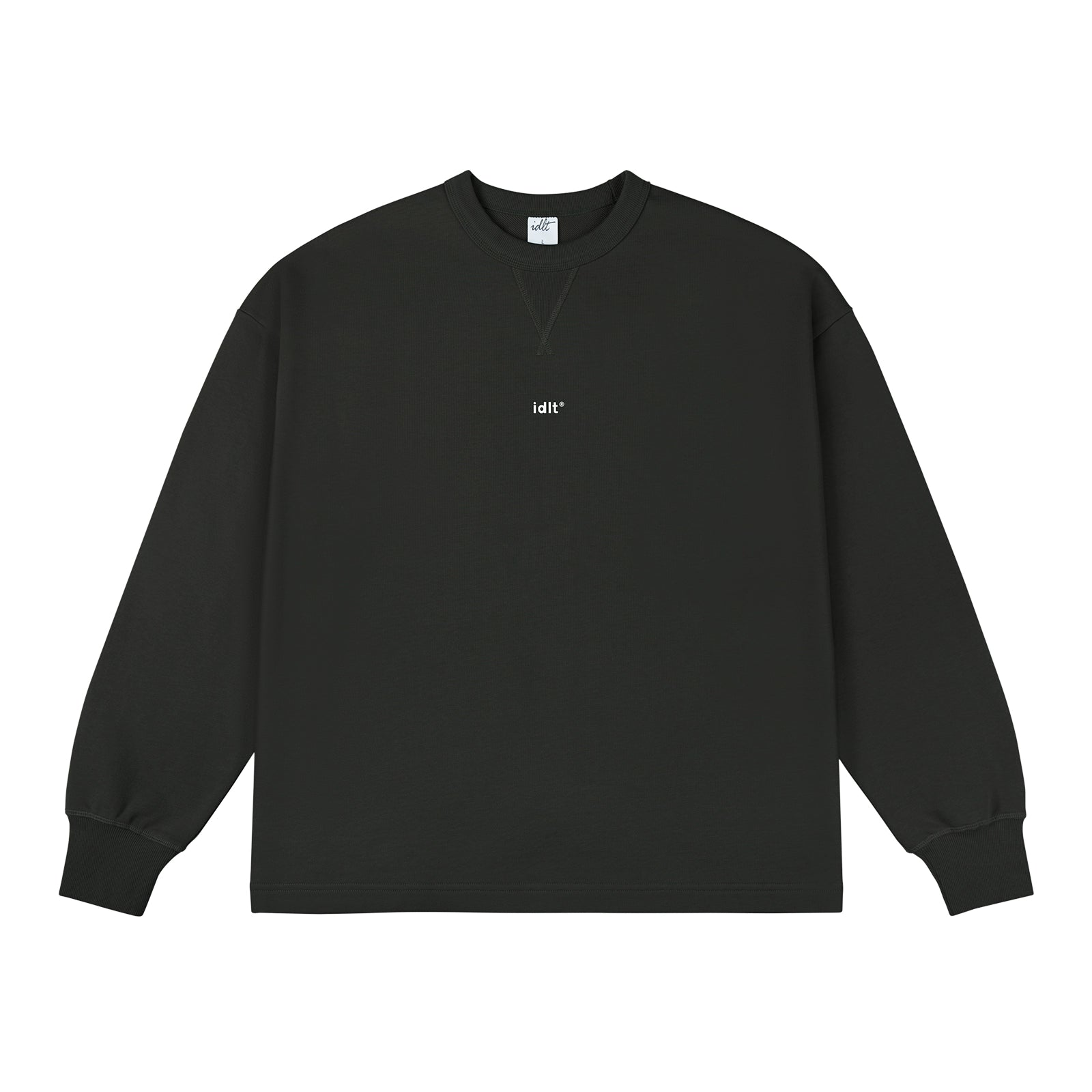 Sudadera con cuello redondo, hombros caídos y estampado de logotipo