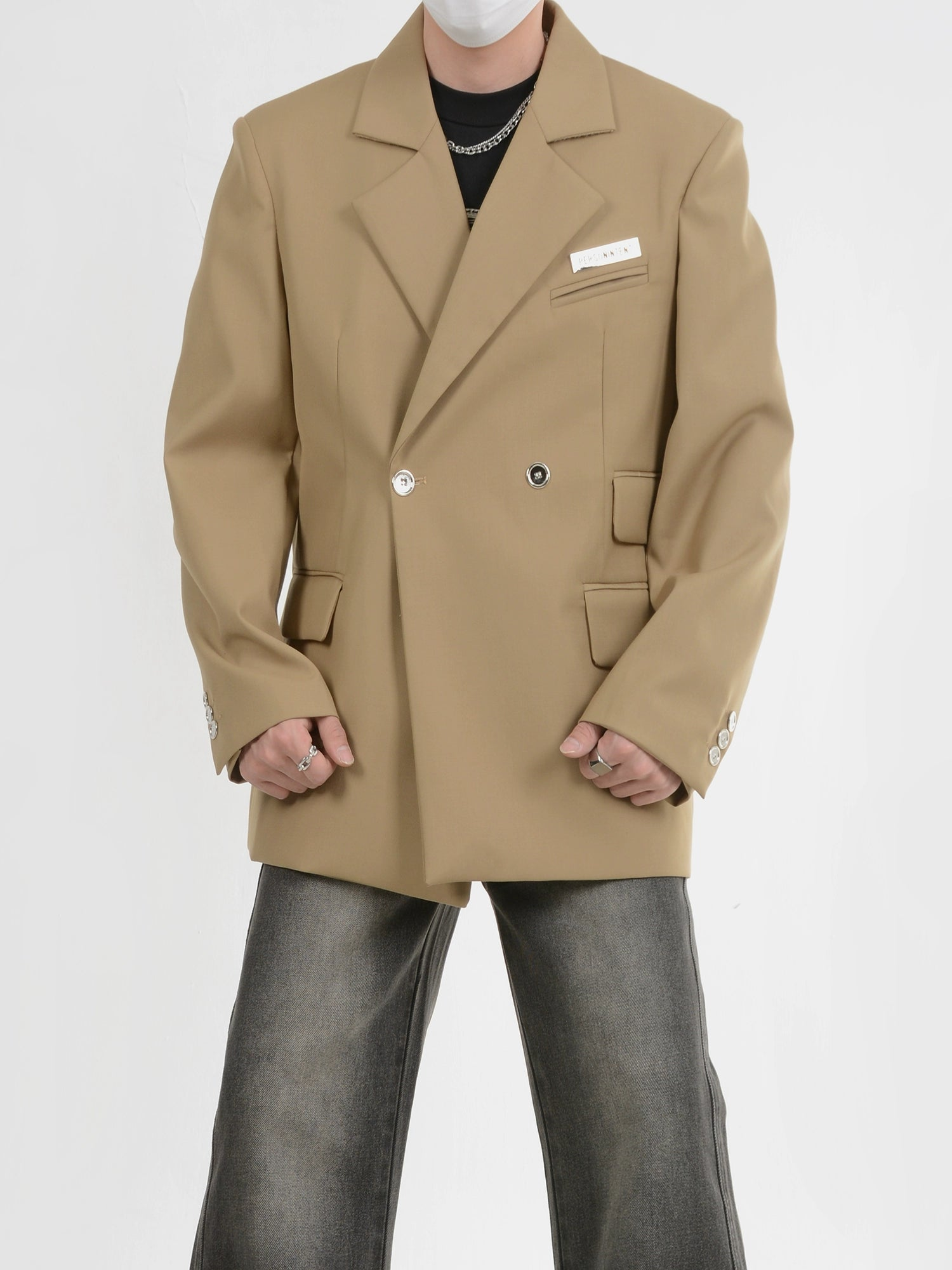 Loose Fit Shoulder Pad Tailored Jacket
