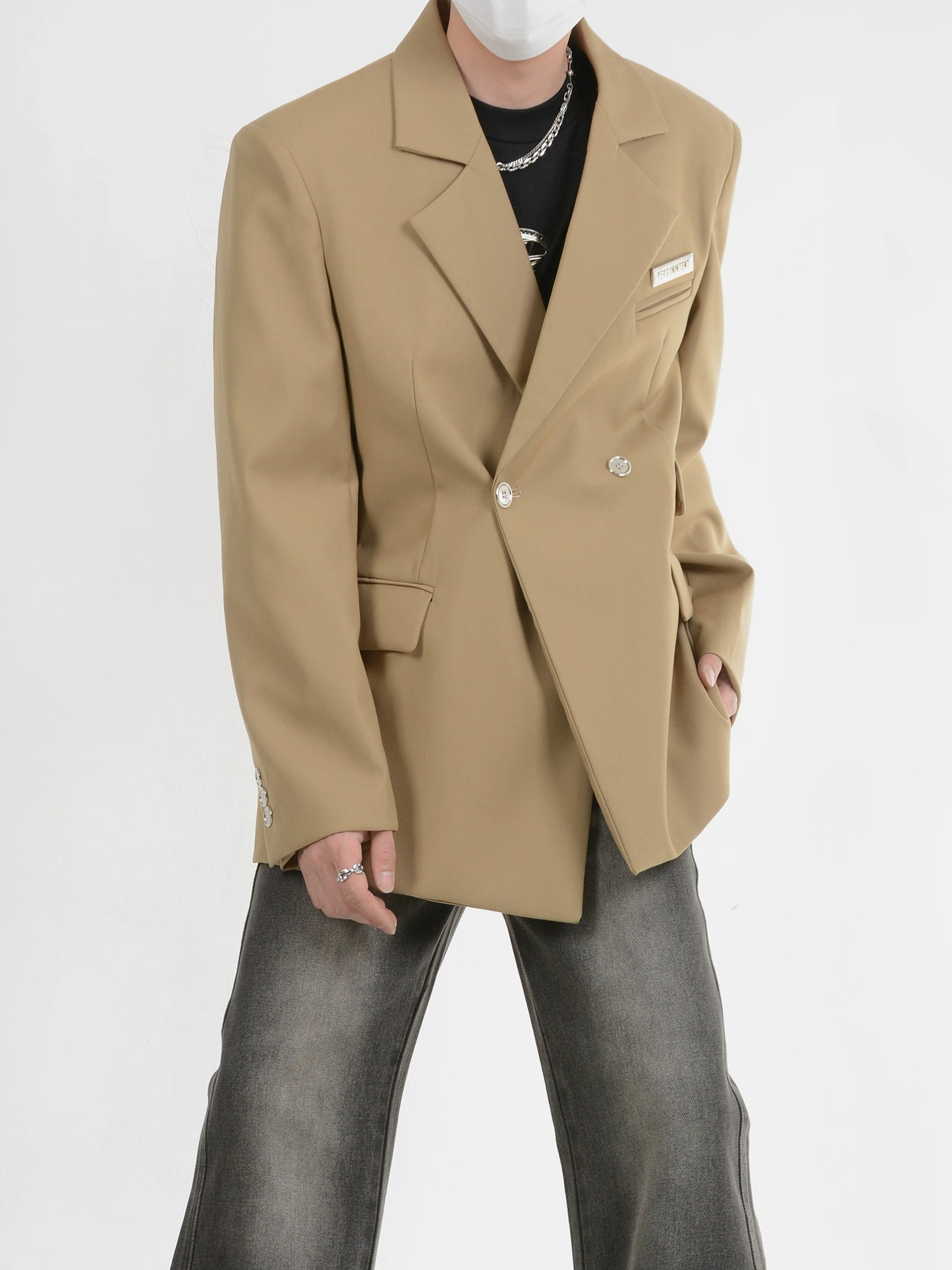 Loose Fit Shoulder Pad Tailored Jacket